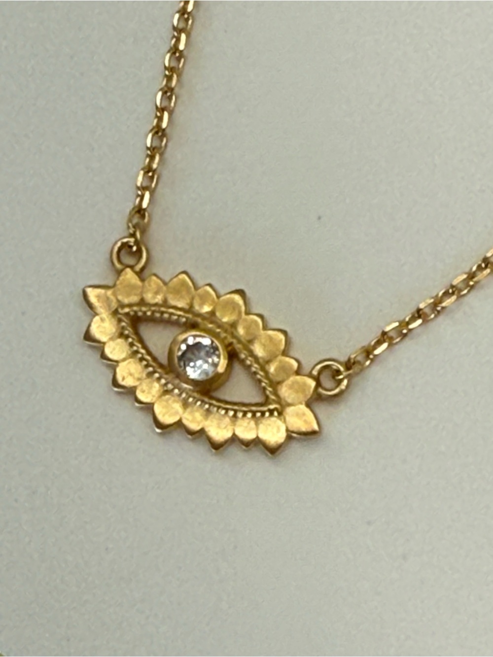 Satya Jewelry Gold Eye Pendant Necklace with WHITE TOPAZ 🧿NWT🧿 - Picture 7 of 10